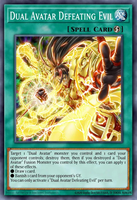 Dual Avatar Defeating Evil trading card