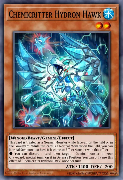 Chemicritter Hydron Hawk trading card
