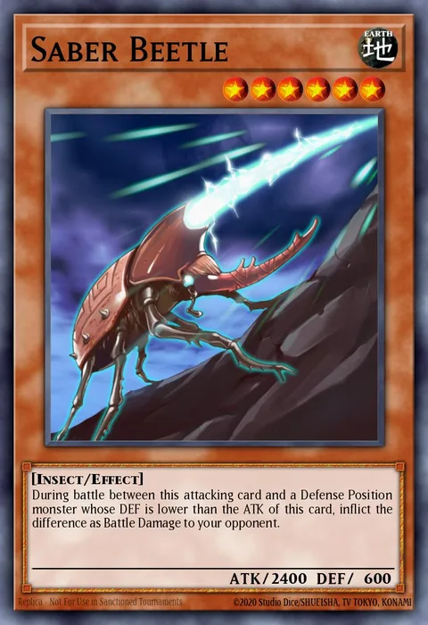 Saber Beetle trading card
