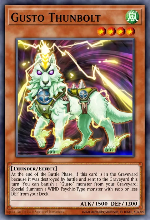 Gusto Thunbolt trading card