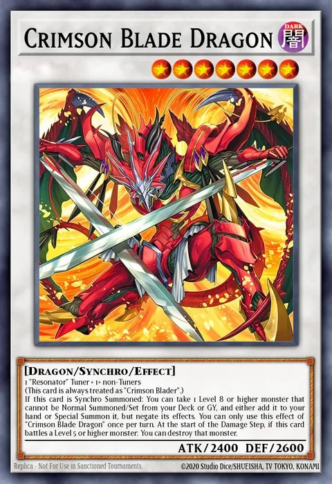 Crimson Blade Dragon trading card
