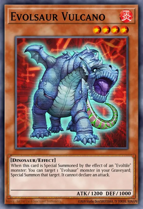Evolsaur Vulcano trading card