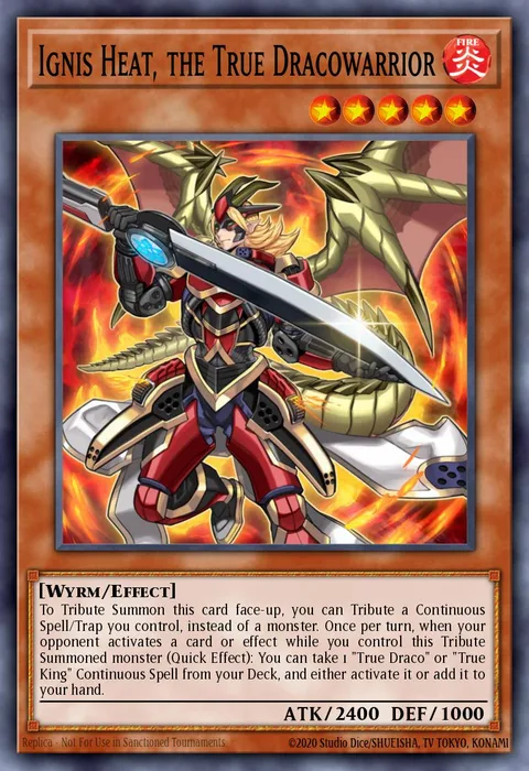 Ignis Heat, the True Dracowarrior trading card