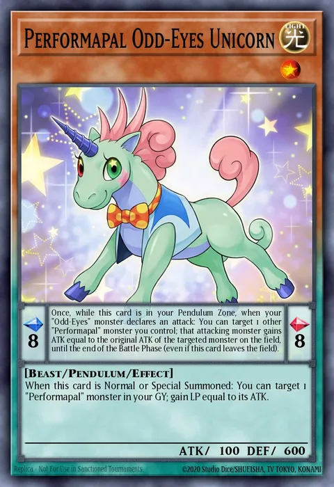 Performapal Odd-Eyes Unicorn trading card