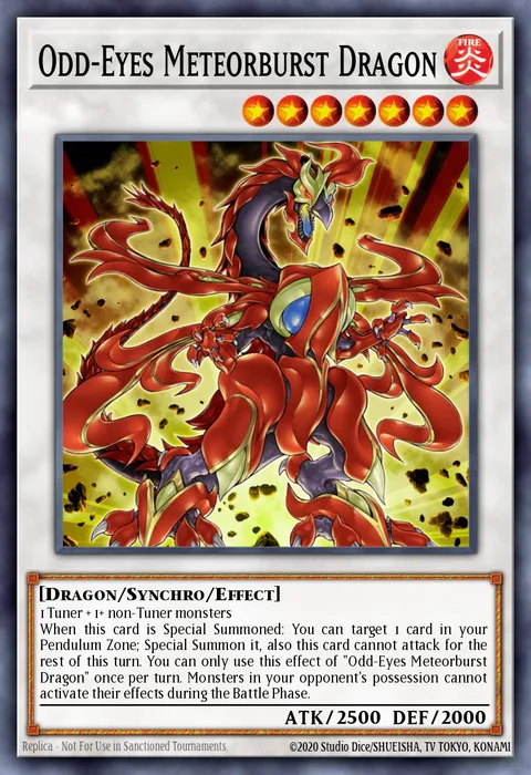 Odd-Eyes Meteorburst Dragon trading card