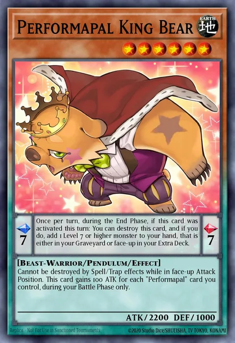 Performapal King Bear trading card