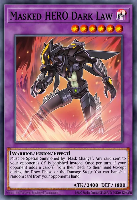 Masked HERO Dark Law trading card