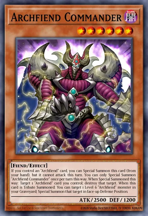 Archfiend Commander trading card