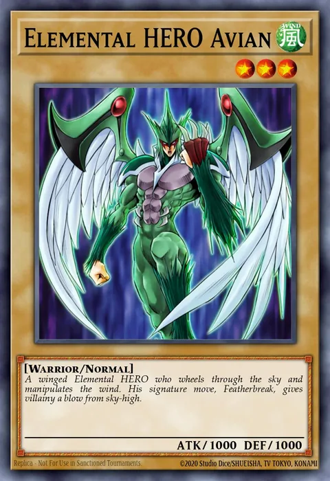 Elemental HERO Avian trading card