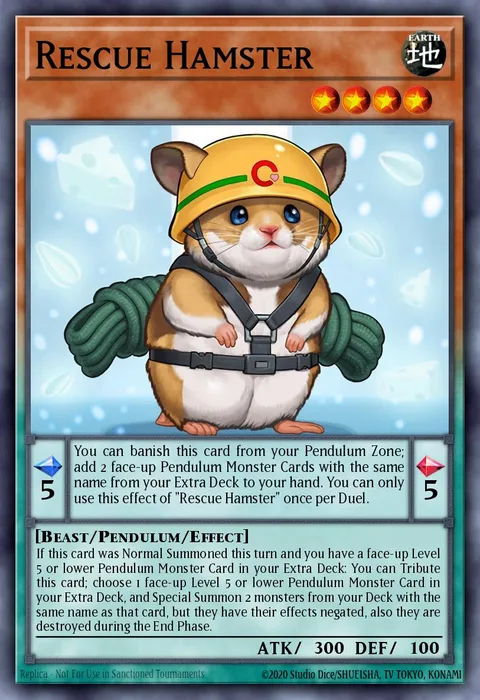 Rescue Hamster trading card