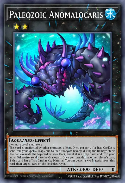 Paleozoic Anomalocaris trading card