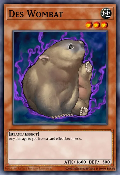Des Wombat trading card