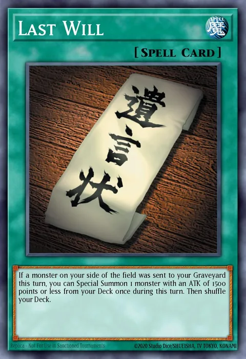 Last Will trading card