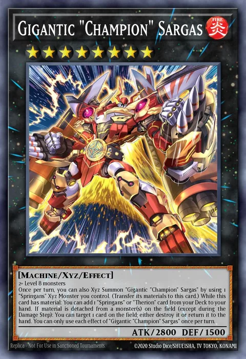 Gigantic "Champion" Sargas trading card