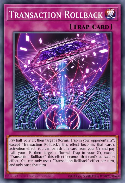 Transaction Rollback trading card