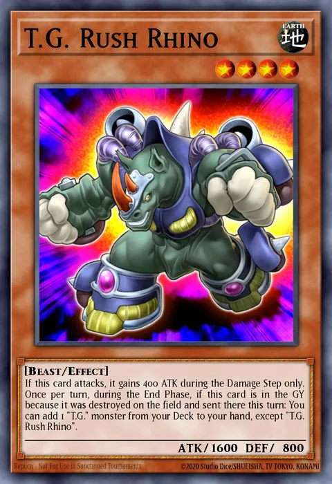 T.G. Rush Rhino trading card