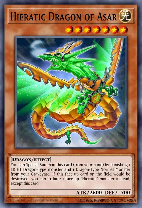 Hieratic Dragon of Asar trading card