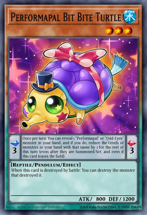 Performapal Bit Bite Turtle trading card