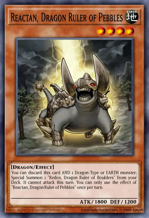 Reactan, Dragon Ruler of Pebbles trading card