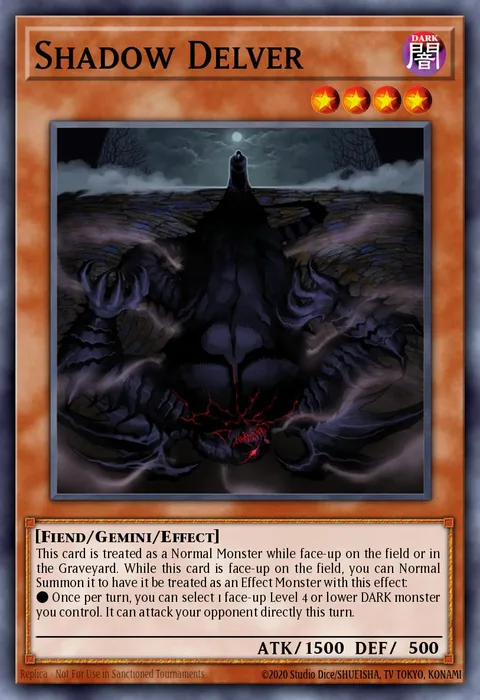 Shadow Delver trading card
