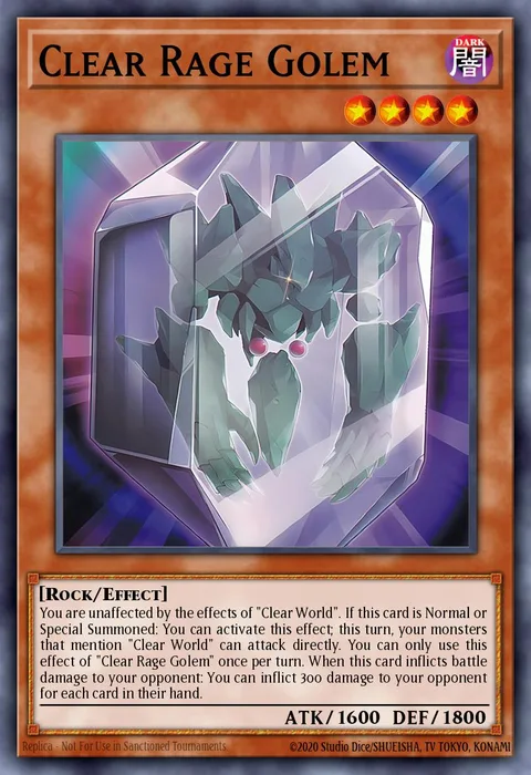 Clear Rage Golem trading card