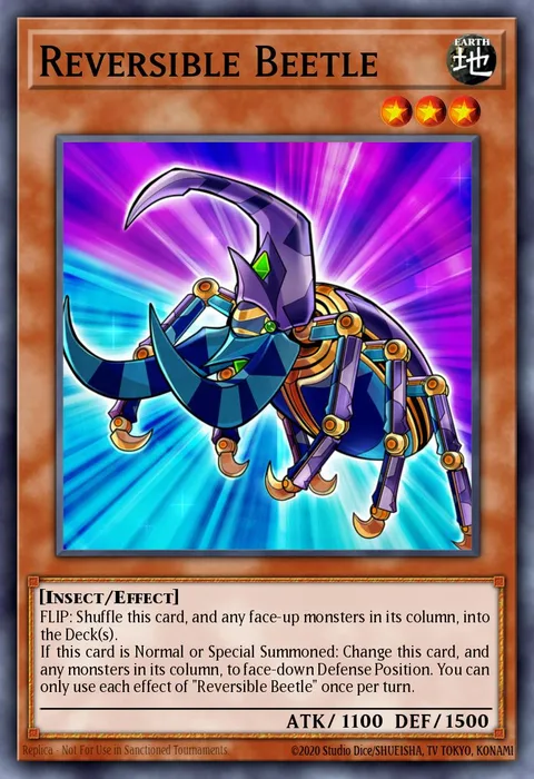 Reversible Beetle trading card