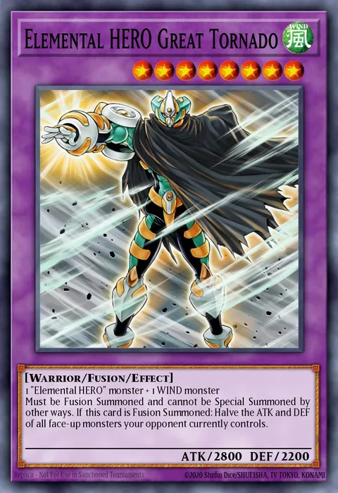 Elemental HERO Great Tornado trading card