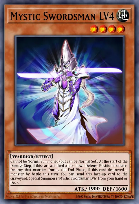 Mystic Swordsman LV4 trading card