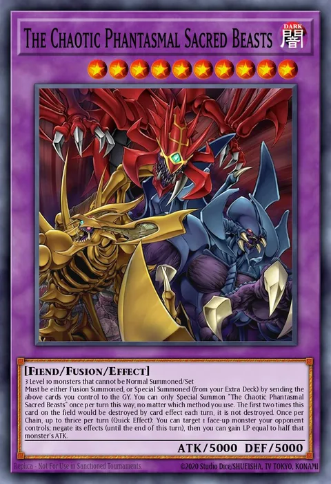 The Chaotic Phantasmal Sacred Beasts trading card