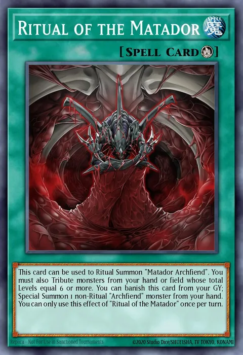 Ritual of the Matador trading card
