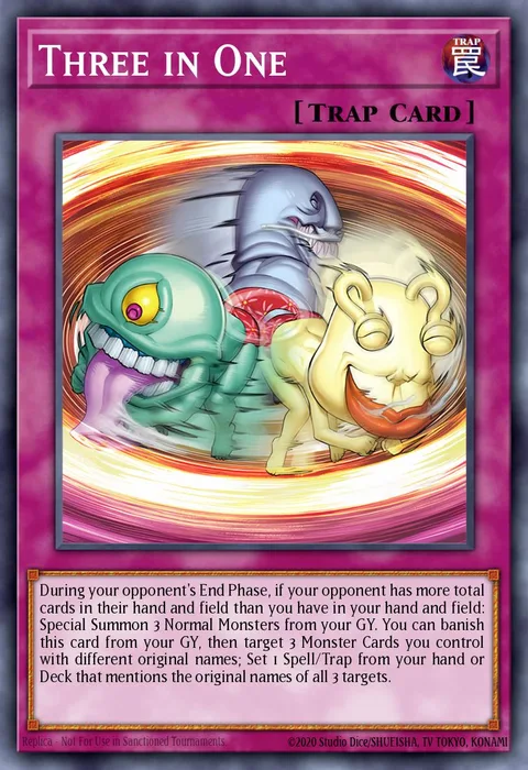 Three in One trading card