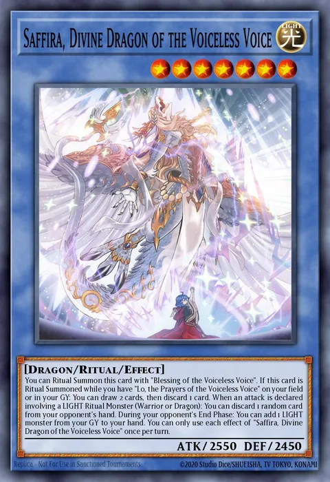 Saffira, Divine Dragon of the Voiceless Voice trading card