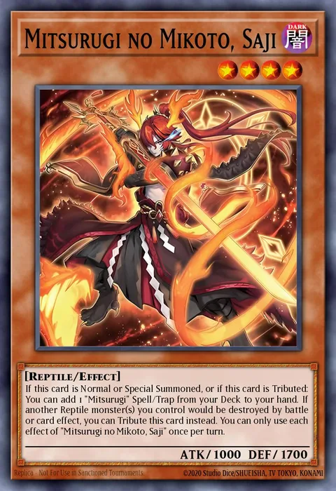 Mitsurugi no Mikoto, Saji trading card