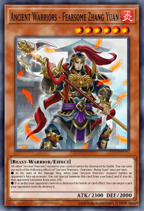 Ancient Warriors - Fearsome Zhang Yuan trading card
