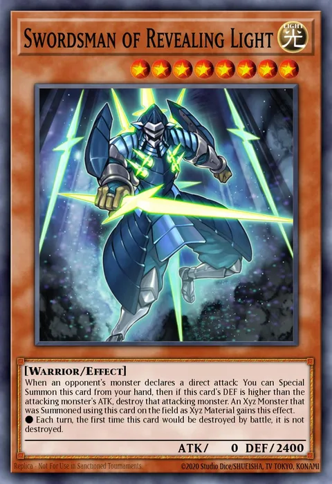Swordsman of Revealing Light trading card