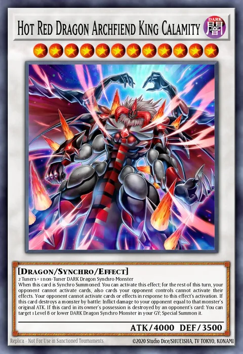 Hot Red Dragon Archfiend King Calamity trading card