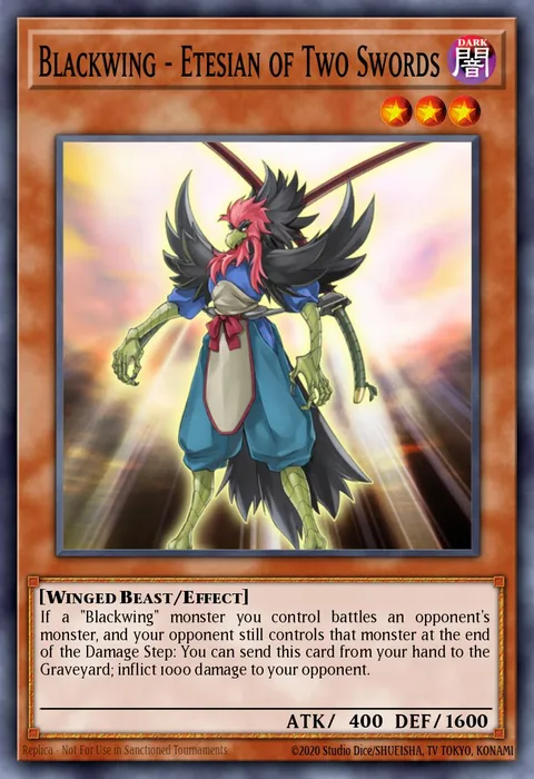 Blackwing - Etesian of Two Swords trading card