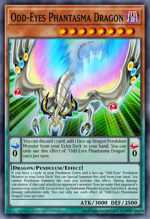 Odd-Eyes Phantasma Dragon trading card