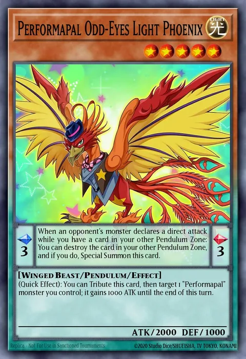 Performapal Odd-Eyes Light Phoenix trading card