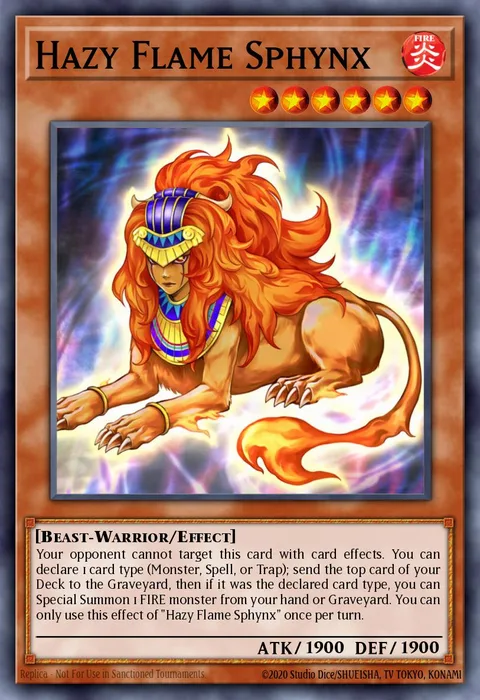 Hazy Flame Sphynx trading card