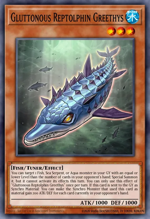 Gluttonous Reptolphin Greethys trading card