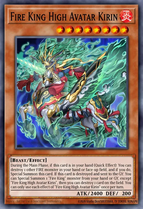 Fire King High Avatar Kirin trading card