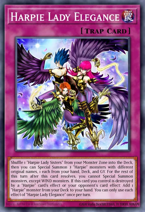 Harpie Lady Elegance trading card