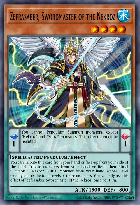Zefrasaber, Swordmaster of the Nekroz trading card