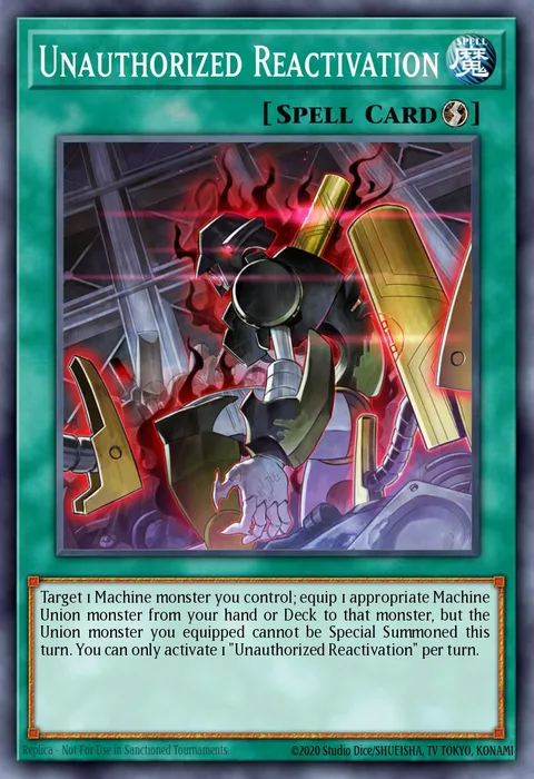 Unauthorized Reactivation trading card