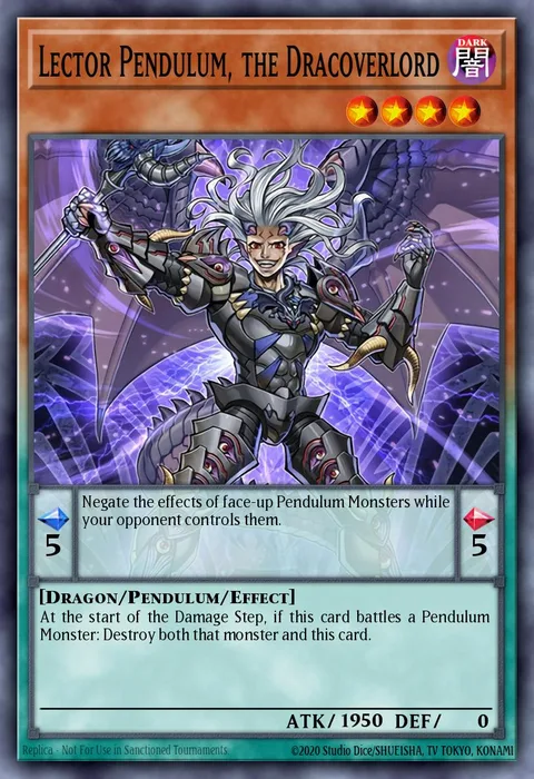 Lector Pendulum, the Dracoverlord trading card
