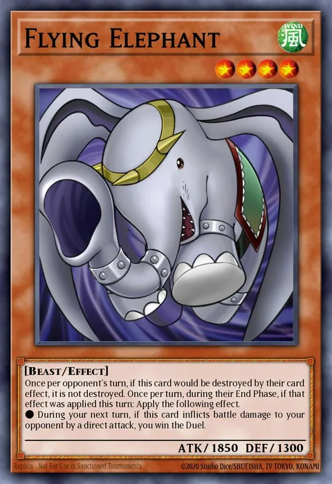 Flying Elephant trading card