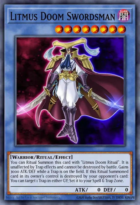 Litmus Doom Swordsman trading card