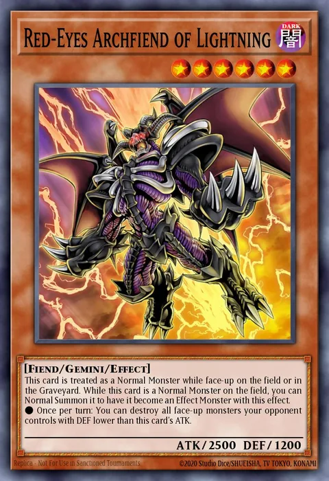 Red-Eyes Archfiend of Lightning trading card