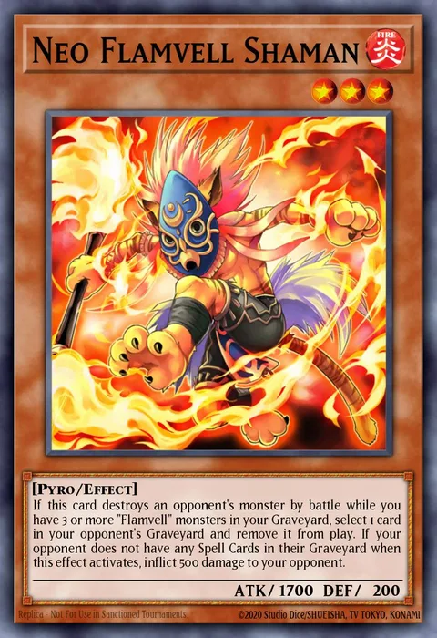 Neo Flamvell Shaman trading card